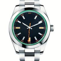 Vyriškas moteriškas laikrodis automatinis mechaninis juodai žaliai mėlynas 41mm black
