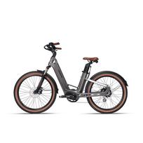MIHOGO AIR Anglies pluošto plento elektrinis dviratis, 750W, Dviguba baterija 48V 19.2Ah, T800 rėmas, 26 x2.5  spalvota padanga, Nykščio droselis, 2.4  IPS ekranas 48V 750W 19.2Ah pilka