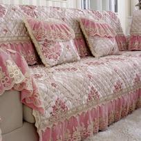 Prabangios Didelės gėlės Sofos komplektai Užvalkalas Storas Sofos Užvalkalai 18cm Apvadas Minkštas Rankšluostis nėriniuotas Dekoras Kušetės pagalvėlė svetainei Kilimėlis 1vnt. 70x90cm 1pcs gray