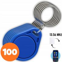 100 vnt. Spreest RTAG-3 RFID 13.56 MHz prieigos raktų pakabukai, 40 × 32 × 4 mm
