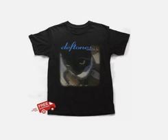 Deftones Around The Fur Juoda-Oranžinė Katė Juokinga dovana Visų dydžių Unisex Marškinėliai XL black