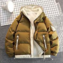 Fashion Men Casual Solid Color Hooded Parkas Male Black Khaki Warm Male Coat Padded Jacket Men Winter Parkas Thick Jacket Coats XXXL žalia