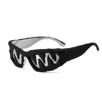 High Quality Avant-garde personality avant-garde sunglasses mens dark handmade venom party styling glasses trend mirror female punk mirror f gray