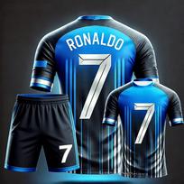 26 Naujos tendencijos gradientiniai futbolo marškinėliai Vaikų Tėvų-Vaikų trumpomis rankovėmis ir šortais Sportiniai komplektai 130 blue