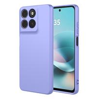 Lankstus skysto silikono dėklas Motorola Moto G67 G77 G17 G57 Power apsauginiam dangteliui Spalvotas TPU Fundas Coque Capa Motorola Moto G67 violetinė