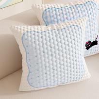 Double-Sided Cooling Ice Silk Pillowcase - Breathable, Skin-Friendly, Washable for Sofa 45x45cm (Pillowcase) gray
