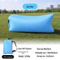 Portable Inflatable Air Sofa Bed - Outdoor Folding Beach Sleeping Bag Cushion dangaus mėlyna spalva