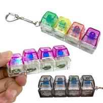 @LED Klaviatūros Raktų pakabukas Fidget žaislai Kristalinis Clicker Sensorinis žaislas Streso malšinimui Klaviatūros Raktų pakabukas Fidget įrenginys Suaugusiems Vaikams beige