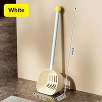 New Extended Long Handle Cat Litter Scoop Large Size Small Hole Cat Sand Shovel Special Cleaning Tool For Cat Litter Box A1 beige