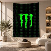 Decorative Tapestry,Monster Energy Printed Wall Art, Lightweight Wall Hanging For Bedroom Background 100cmx150cm