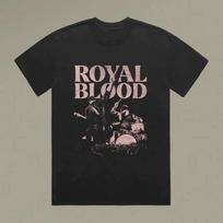 Karališkojo kraujo grupės grupė Gyvai Koncerte Unisex Visų Dydžių Juodi Marškinėliai Unisex T-shirt M gray