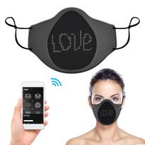 Soft Comfortable Silicone LED Face Mask DIY Programmable Message Display Mask with BT Connection APP Control for Halloween Cosplay Party Fun Performa pilka