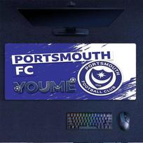Custom Name,Portsmouth Mouse Pad, Large Gaming Desk Mat, Non-slip XXL Mousepad for Laptop & Tablet, Mini PC Playmat with Stitched Edges 30cmx60cm(11.8x23.6inch) blue