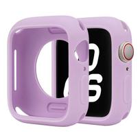 Soft Silicone Case for Apple Watch 11-10 46mm 42/40/44/41/45mm Bumper protector Cover iwatch Series 9 8 7 6 5 4 SE 3 Accessories 7 07 Light purple Series 9-