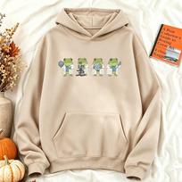 Cute Frog Scientist Science Teacher Hoodie Men Women Sweatshirt Aesthetic Biology Graphic Pullover Harajuku Tops Hoodies M beige