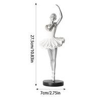 Painted Ballet Girl Ornaments Resin Crafts Abstract Art Sculpture  Souvenirs Gifts Silver-A white