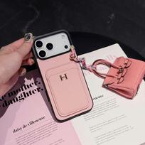 Ličių rašto kortelių laikiklio dėklas telefonui, skirtas iPhone serijai, suderinamas su MagSafe, daugiafunkcis stovas su kortelės lizdu iP 15 rožinė