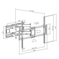 Maclean MC-482 TV Wall Mount Bracket for 60-120" Flat & Curved TVs up to 120kg Max. VESA 900x600 Swivel, Tilt and Rotate, Univer