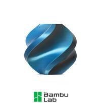 3D plastikas Bambu Lab PLA šilkas mėlyna–juoda (Phantom Blue) (13916) 1.75mm/1kg