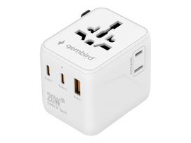 Gembird Universal travel power adapter | TPA-1A2C20-01-W | Travel Adapter | 20 W