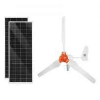Saulės ir vėjo energijos rinkinys 600W 2 x 100W monokristaliniai moduliai 400W vėjo turbina 12.8V 100Ah LiFePO4 baterija 1000W