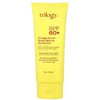 Trilogy, Skaidrus mineralinis apsauginis kremas nuo saulės „Omega-Boost“, SPF 60+, 75 ml