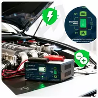 Mikroprocesorinis įkroviklis 6-12 V 15 A + akumuliatoriaus įkroviklis W14017 WUBER