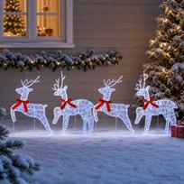 Kalėdų elnias 4 vnt. 80 LED Mėlyna 43 x 19 x 65 cm