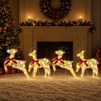 Kalėdų elnias 4 vnt. 80 LED Šilta balta 43 x 19 x 65 cm
