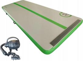 Pripučiamas gimnastikos kilimėlis Master Airtrack Master, žalia sp./pilka sp., 400 cm x 150 cm x 20 cm
