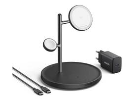 Anker MagGo Wireless Charging Station (15W, 3-in-1 Stand) with cable and charger bundle | B25M3312