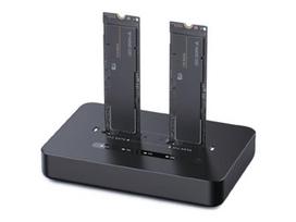 Gembird Desktop dual drive USB Type-C M.2 NVME (and SATA) SSD docking station, Black | DD2-U3M2