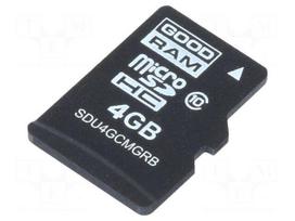 Memory card | industrial | MLC,SD Micro | 4GB | UHS I U1 | 0÷70°C
