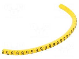 Markers | Marking: 9 | 1.3÷3mm | PVC | yellow | leaded | PA-02 | UL94V-0