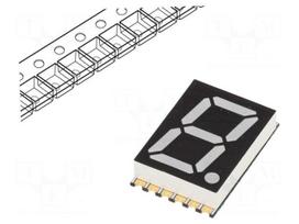 Display: LED | 7-segment | 14.2mm | 0.56" | No.char: 1 | RGB | cathode