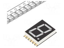 Display: LED | 7-segment | 13mm | 0.51" | No.char: 1 | RGB | anode | SMD