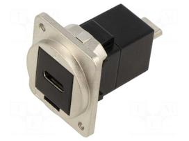 Adapter | USB C socket-front,USB C plug-back | FT | USB C | metal