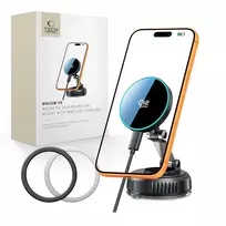 TECH-PROTECT V8 MAGNETIC MAGSAFE WINDSHIELD  AND  DASHBOARD CAR MOUNT WIRELESS CHARGER 25W QI2.2 BLACK