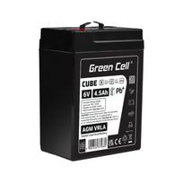 Green Cell Cube AGM VRLA IP54 6V 4.5Ah maintenance-free battery for alarm systems, cash registers, and toys