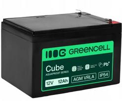 Greencell AGM VRLA 12V 12Ah maintenance-free battery for cash registers, toys, and cameras (151x98.5x95mm)