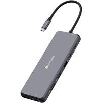 Verbatim USB-C Pro daugiaportis šakotuvas CMH-13 32153, 13 prievadai, 2x HDMI, DisplayPort, RJ-45, 6x USB-A, 3.5mm audio