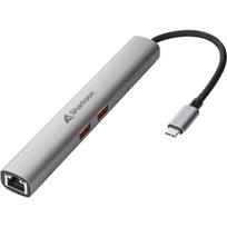 Sharkoon OfficePal Combo Adapter 4044951040704, 1x HDMI, 1x RJ-45, 2x USB-A 3.2 Gen 2 10Gbit/s, 1x USB-C 3.2 Gen 2 10Gbit/s