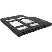 Icy Dock ToughArmor MB852M2PO-B, keičiamas rėmas, 2x M.2 PCIe NVMe SSD, 1x 5,25 colio Slim, 1x 15 pin SATA, juodas, metalas, ABS
