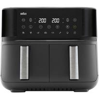 Braun karšto oro fritiūrė TwinCook 3 TD 3030I 0X12500010, 2850W, 8L, 2x4L, 80-220°C, 8 programos, skaitmeninis laikmatis