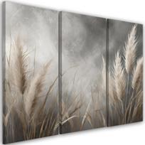 Trijų dalių paveikslas ant drobės žolė, gamta, botanika