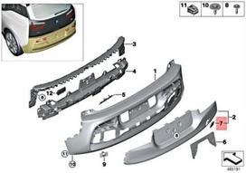 BMW i3 I01 LCi galinio bamperio vilkimo kablio akies dangtelis originalus 51127462332