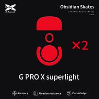 X-Raypad Obsidian Mouse Feet | Red, x2, Logitech G Pro X Superlight, X-Raypad Obsidian Skates Logitech G Pro X Superlight Red 2 vnt. (Raudoni) Pakaitiniai Mouse Feet