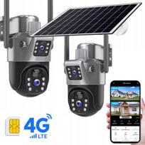 Lauko Saulės Kamera 4G LTE 8MP Dual Lens PTZ Su Saulės Baterija Ir SIM Kortele