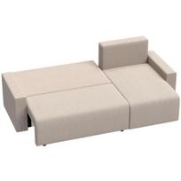 Kampinė sofa-lova su miegama funkcija, L formos, smėlio spalvos