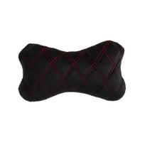 Automobilio sėdynės galvos atramos pagalvė EVAtech 27x16 cm - juoda / raudonos siūlės